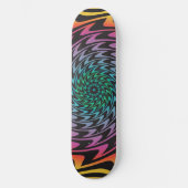 HYPNOTIC DISC Mesmerizing Hot Neon Zig Zag Spiraal Persoonlijk Skateboard (Voorkant)