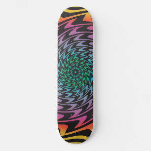 HYPNOTIC DISC Mesmerizing Hot Neon Zig Zag Spiraal Persoonlijk Skateboard