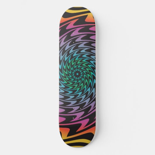 HYPNOTIC DISC Mesmerizing Hot Neon Zig Zag Spiraal Persoonlijk Skateboard (Voorkant)