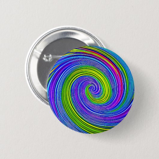 HYPNOTIC DISC Psychedelische Kleur Mesmeriserende  Ronde Button 5,7 Cm (Voorkant /achterkant)