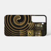 Hypnotic Golden Waves Modern Abstract Art Samsung Galaxy Hoesje (Achterkant horizontaal)