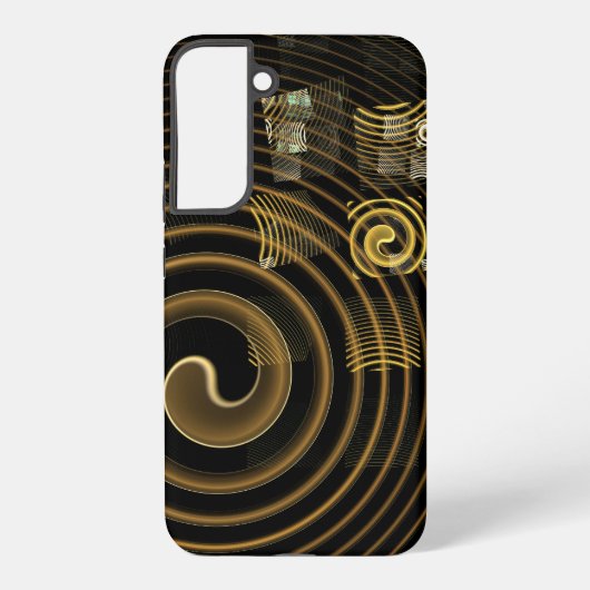 Hypnotic Golden Waves Modern Abstract Art Samsung Galaxy Hoesje (Achterkant)