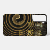 Hypnotic Golden Waves Modern Abstract Art Samsung Galaxy Hoesje (Achterkant horizontaal)