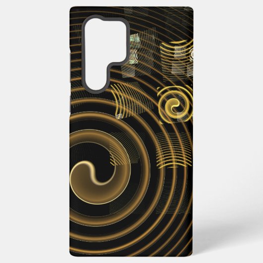 Hypnotic Golden Waves Modern Abstract Art Samsung Galaxy Hoesje (Achterkant)