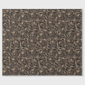 Hypnotic Gothic Horror Liquide Gold Skulls Cadeaupapier (Vlak)