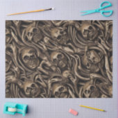 Hypnotic Gothic Horror Liquide Gold Skulls Tissuepapier (Craft)