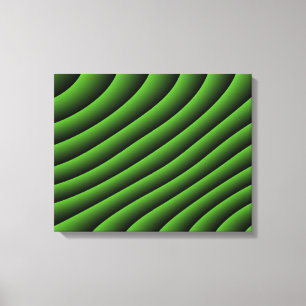 Hypnotic Green Wavy Lines Canvas afdrukken
