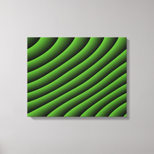 Hypnotic Green Wavy Lines Canvas afdrukken (Voorkant)