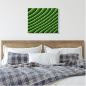 Hypnotic Green Wavy Lines Canvas afdrukken (Insitu (Slaapkamer))