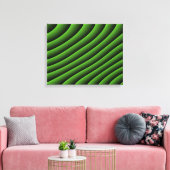 Hypnotic Green Wavy Lines Canvas afdrukken (Insitu (Woonkamer))