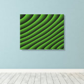 Hypnotic Green Wavy Lines Canvas afdrukken (Insitu (Houten vloer))