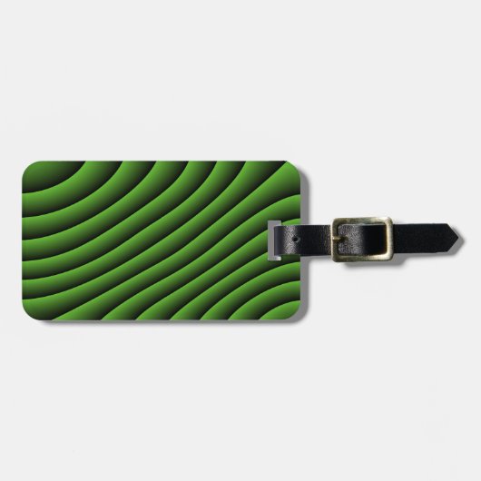 Hypnotic Green Wavy Lines Custom Bagagelabel (Voorkant horizontaal)