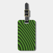 Hypnotic Green Wavy Lines Custom Bagagelabel (Voorkant verticaal)