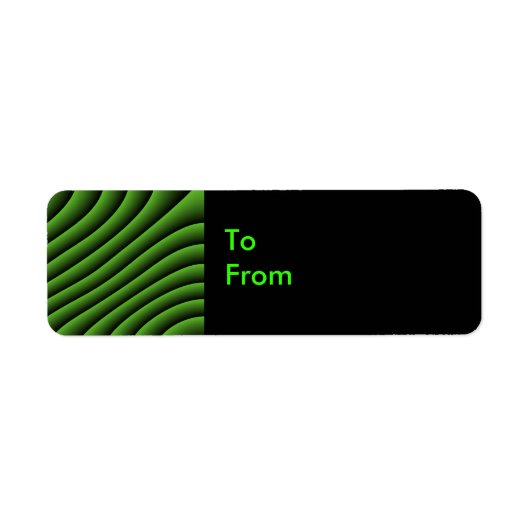 Hypnotic Green Wavy Lines Custom Gift Labels (Voorkant)