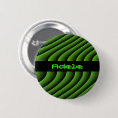 Hypnotic Green Wavy Lines Custom Name Ronde Button 5,7 Cm (Voorkant /achterkant)
