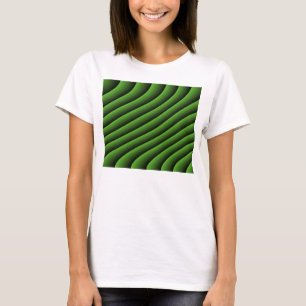 Hypnotic Green Wavy Lines Dames T Shirt
