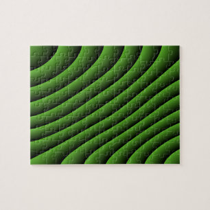 Hypnotic Green Wavy Lines Moeilijk Puzzle Legpuzzel
