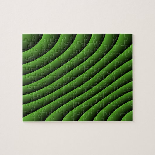 Hypnotic Green Wavy Lines Moeilijk Puzzle Legpuzzel (Horizontaal)