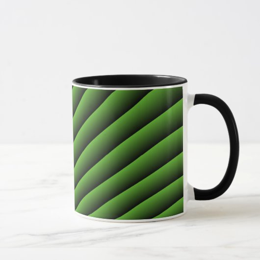 Hypnotic Green Wavy Lines Mok (Rechts)