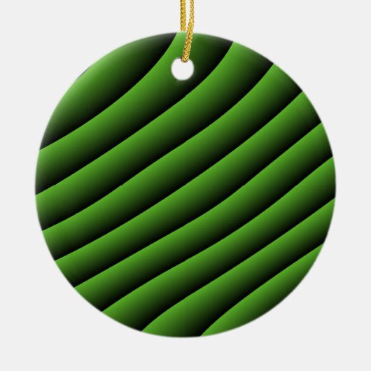 Hypnotic Green Wavy Lines Ornament (Voorkant)