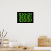 Hypnotic Green Wavy Lines Poster (Keuken)