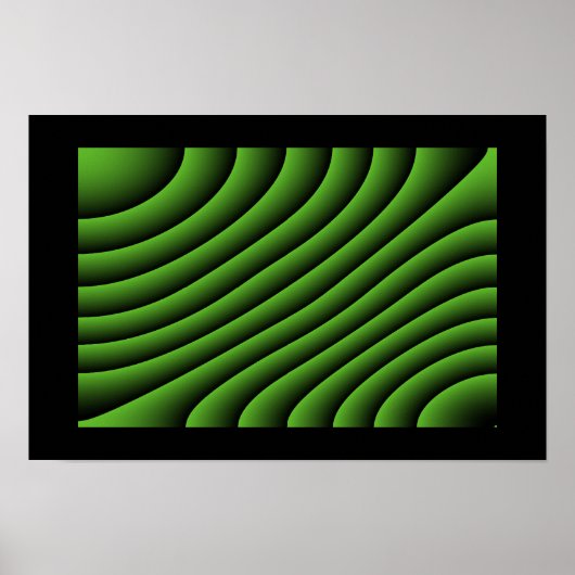 Hypnotic Green Wavy Lines Poster (Voorkant)