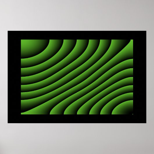 Hypnotic Green Wavy Lines Poster (Voorkant)