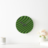 Hypnotic Green Wavy Lines Wall klok (Huis)