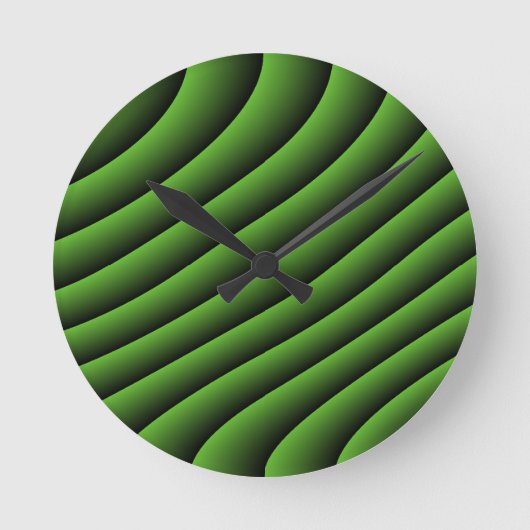 Hypnotic Green Wavy Lines Wall klok (Voorkant)