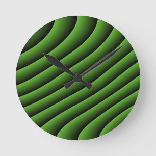 Hypnotic Green Wavy Lines Wall klok