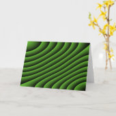 Hypnotic Green Wavy Lines Wenskaart Kaart (Gele Bloem)