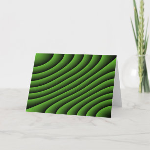 Hypnotic Green Wavy Lines Wenskaart Kaart