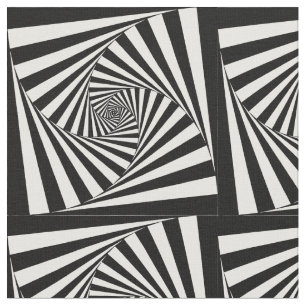 Hypnotic Hipster Georongea Pattern Black and White Stof
