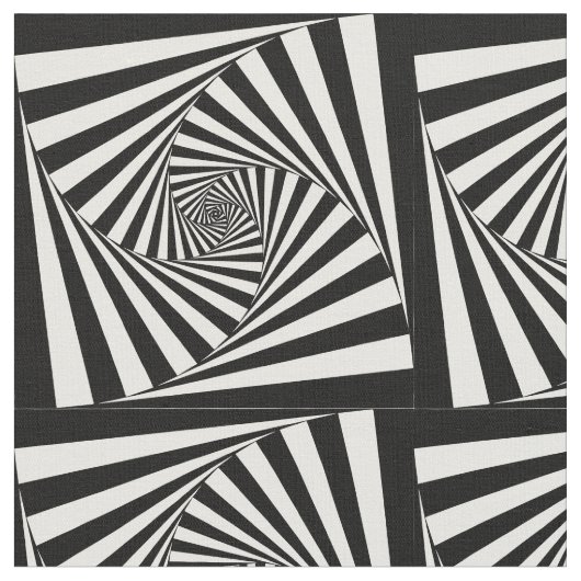 Hypnotic Hipster Georongea Pattern Black and White Stof (Close Up)