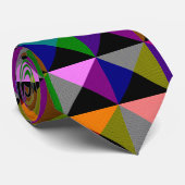 Hypnotic Multicolor Triangles Pattern Stropdas (Opgerold)