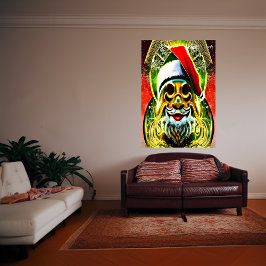 Hypnotic psychedelic Santa Claus | AI Art Poster