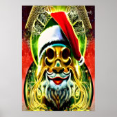Hypnotic psychedelic Santa Claus | AI Art Poster (Voorkant)
