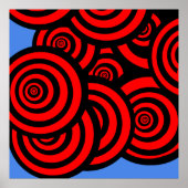 Hypnotic Red Black en Blue Spirals Poster (Voorkant)