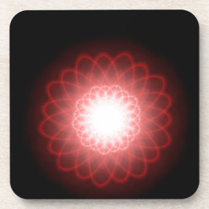 Hypnotic Red Spirals Bier Onderzetter