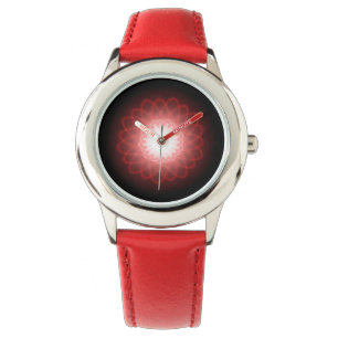 Hypnotic Rode Spiralen Horloge