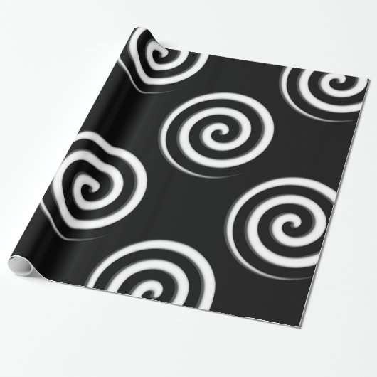 Hypnotic Spiral Gift Wrapping Paper Cadeaupapier (Uitgerold)