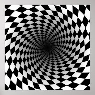 Hypnotic Squares Psychedelic Poster