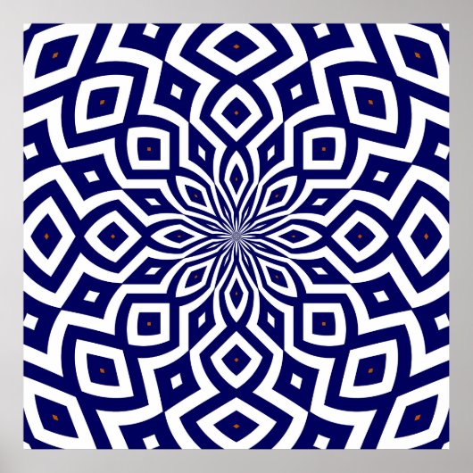Hypnotic Squiggle pattern Poster (Voorkant)