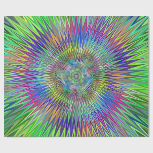 Hypnotic Star Burst Fractal Cadeaupapier (Vlak)