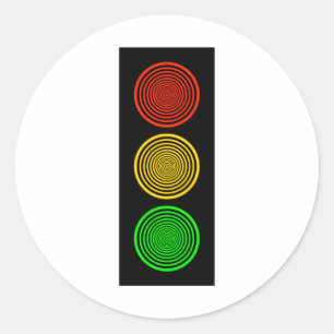 Hypnotic Stoplight Ronde Sticker