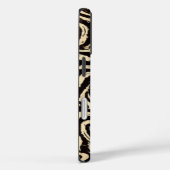 Hypnotic Swirl Black & Cream Abstract Phone Case (Achterkant / Rechts)