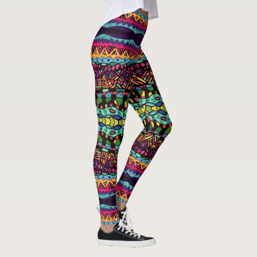 Hypnotic Voyage - kleurrijk Abstract kunstpatroon Leggings (Rechts)