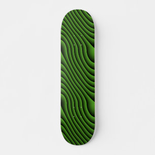 Hypnotic Wavy Green Lines Skateboard