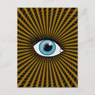 Hypnotisch blauw oog briefkaart