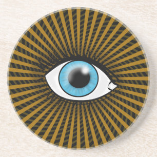 Hypnotisch Blauw Oog Zandsteen Onderzetter